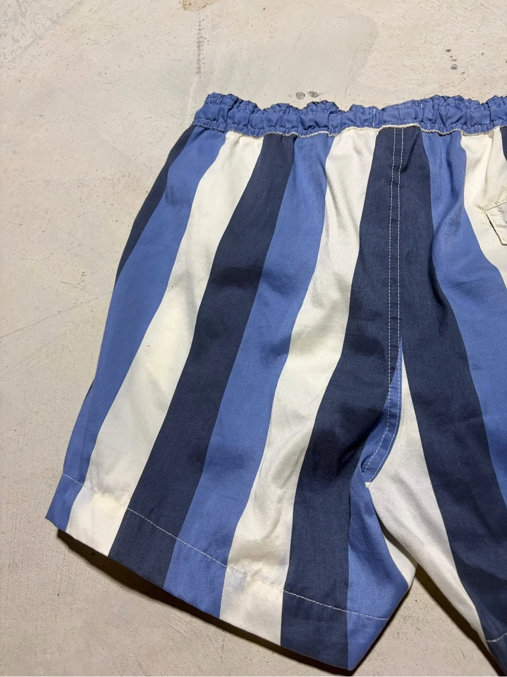 Octobre editions Striped Rob Swim Shorts blue ecru navy large